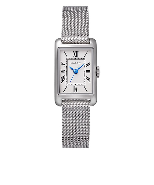 【MATOW】 Tsuki 朧月 -おぼろづき- / スクエア シルバー メッシュ mw004001 クォーツ