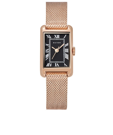 【MATOW】 Tsuki 朧月 -おぼろづき- / mw004006 スクエア ノアールローズゴールド メッシュ クォーツ