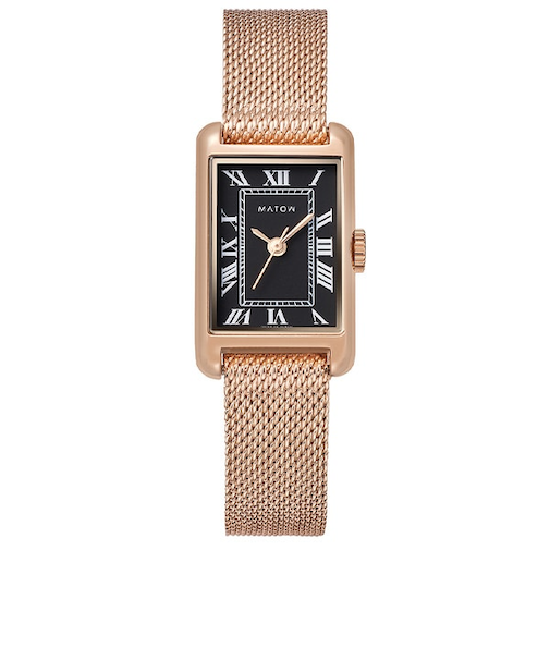 【MATOW】 Tsuki 朧月 -おぼろづき- / mw004006 スクエア ノアールローズゴールド メッシュ クォーツ