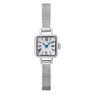 【MATOW】 Tsuki 淡月 -たんげつ- / ミニスクエア シルバー ホワイト mw006001 クォーツ