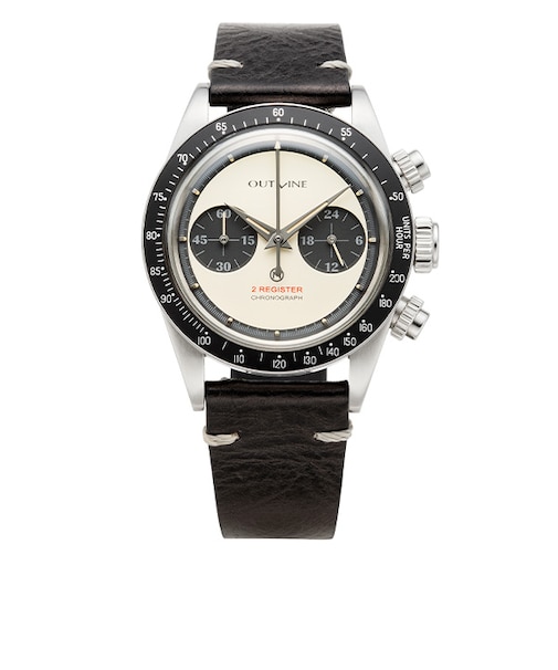 OUTLINE × TiCTAC 2レジスタークロノ YK20232-1WHLB ホワイト レザーモデル チックタック別注モデル クォーツ メンズ