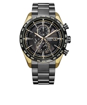 ATTESA アテッサ LIGHT in BLACK エコ・ドライブ電波時計 ダブルダイレクトフライト ACT Line BLACK Titanium Series AT8384-58E 電波ソーラー メンズ