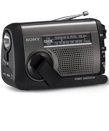 ソニー/SONY/手回し充電対応 ポータブルラジオ【AM/FM/ワイドFM対応/IPX4/単3形乾電池×2同梱/シルバー】  ICF-B300-O