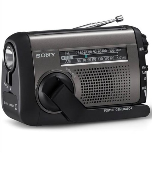 ソニー/SONY/手回し充電対応 ポータブルラジオ【AM/FM/ワイドFM対応/IPX4/単3形乾電池×2同梱/シルバー】  ICF-B300-O