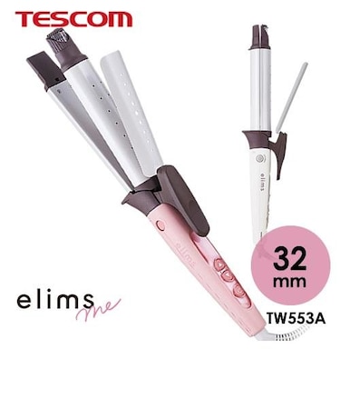 テスコム/TESCOM/マイナスイオン2WAYスチームヘアーアイロン(32mm) elims me（エリムスミー） メルティピンク  TW553A-P