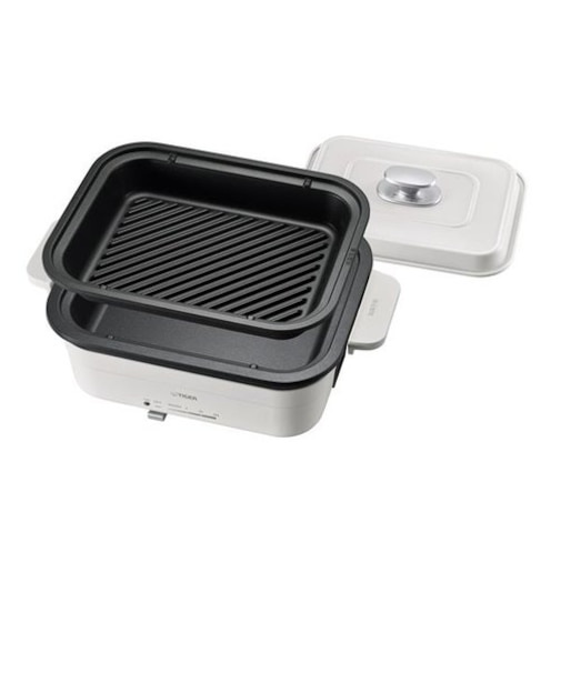 タイガー魔法瓶/TIGER/ホットプレート(ダイニングプレート)【2枚タイプ/なべ/グリルプレート/セラミックホワイト】/  CRL-A201WC