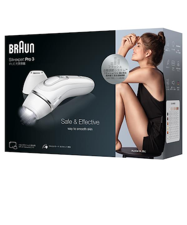 BRAUN/ブラウン/家庭用光美容器/シルクエキスパートPro3/【フラッシュ自動調節/VIO対応/2モード】/PL3138/