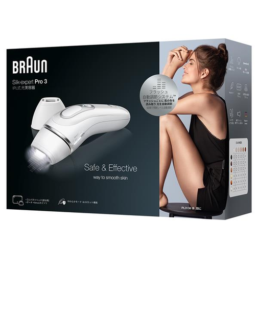 BRAUN/ブラウン/家庭用光美容器/シルクエキスパートPro3/【フラッシュ自動調節/VIO対応/2モード】/PL3138/