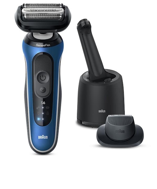 BRAUN/メンズシェーバー シリーズ6　3枚刃 洗浄器付き ブルー/62B7200CC