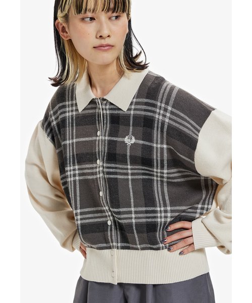 Tartan Jacquard Cardigan - F7236｜フレッドペリーの通販｜&mall（アンドモール）三井ショッピングパーク公式通販