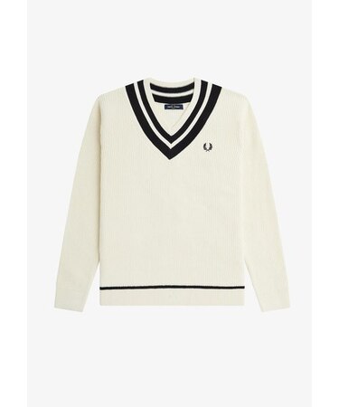 Striped Trim V-Neck Jumper - K5539