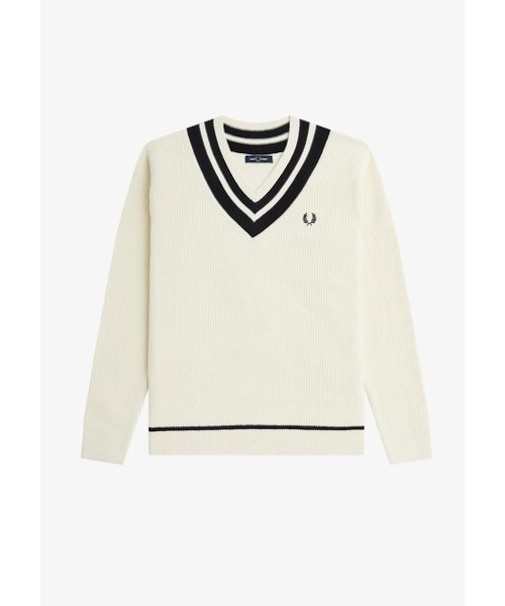 Striped Trim V-Neck Jumper - K5539