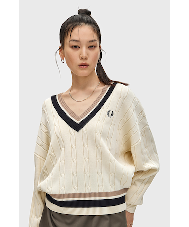 Bold Tipped Cable Knit Jumper - K1102