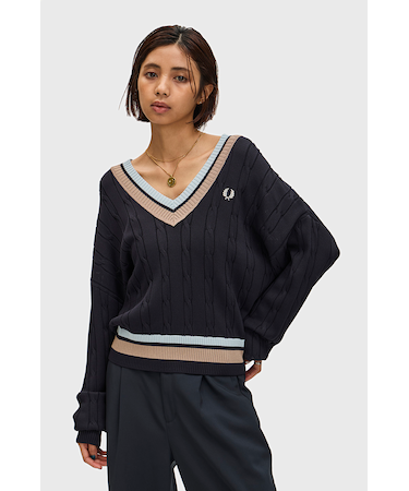 Bold Tipped Cable Knit Jumper - K1102