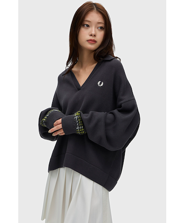 Tartan Panel Knitted Shir - K1153