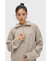 Half Zip Cable Knit Jumper - K1103