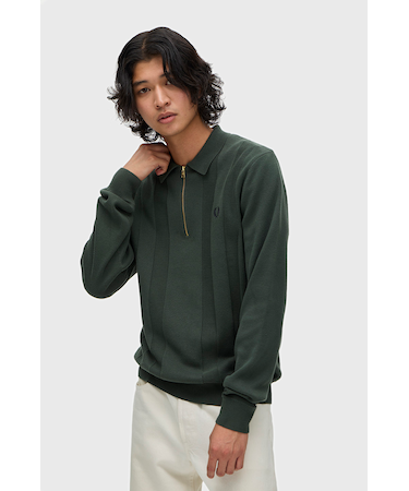 Tonal Stripe Knitted Polo Shirt - K1555