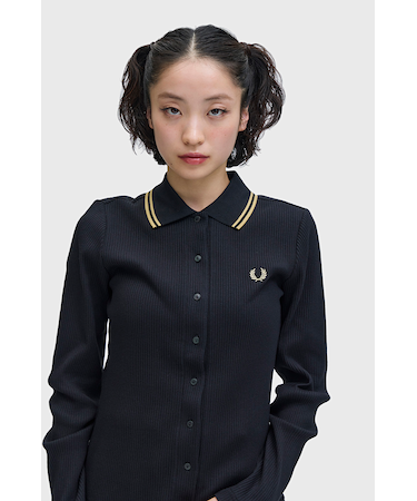 Button Through Rib Polo Shirt - G2169