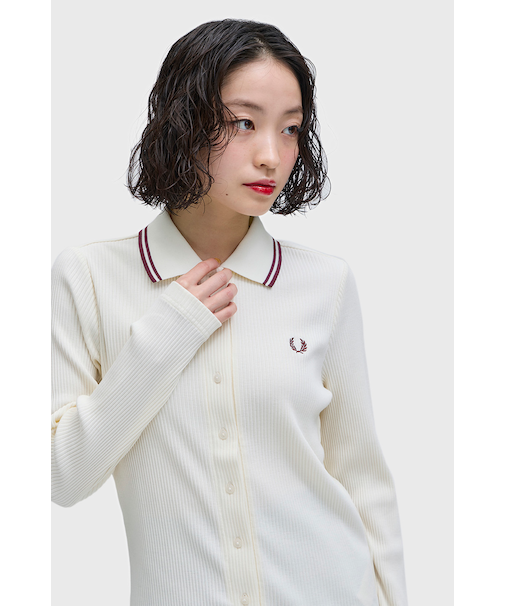 Button Through Rib Polo Shirt - G2169