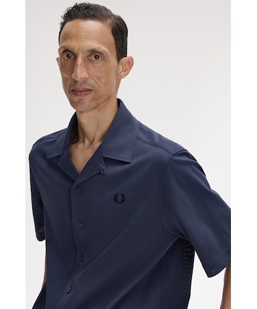 Compress Mesh Revere Collar Shirt - M1745