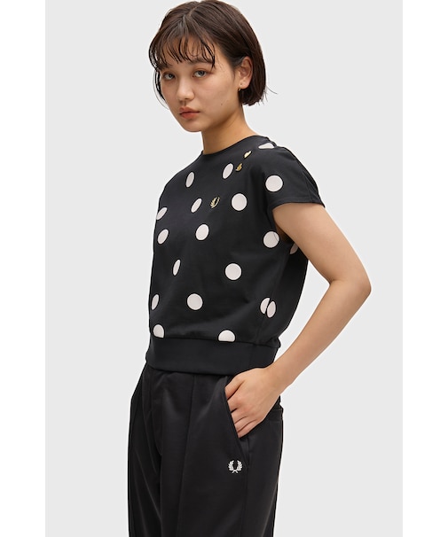 Amy Winehouse Flocked Polka Dot Top - SG3107