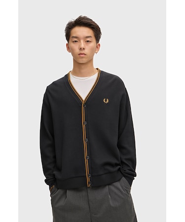 Tipped Pique Cardigan - M3449
