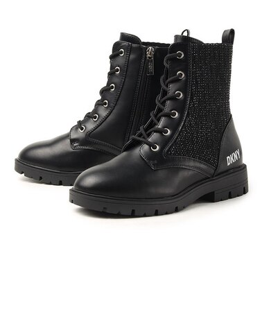 【SALE】【22cm～24cm】DKNY ダナキャランニューヨーク レースアップブーツ STASSI MENIA DKN929 ブラック
