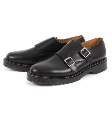 SOLOVAIR ソロヴェアー DOUBLE BUCKLE MONK SHOE ダブル バックル モンクシュー S0-157 ブラックハイシャイン