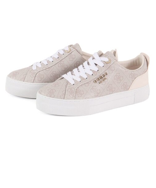GUESS ゲス GENZA プラットフォームスニーカー アイボリー