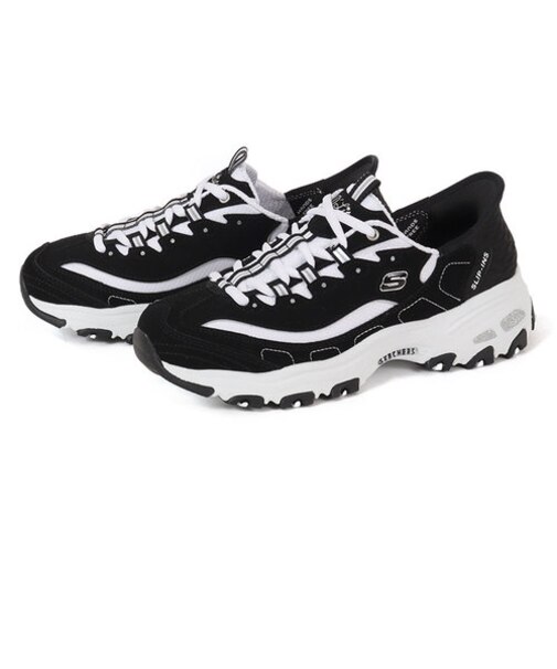 SKECHERS スケッチャーズ SLIP-INS DLITES NEW CLASSIC スリップインズ ディーライツ ニュークラシック 150030 BKW ブラック/ホワイト
