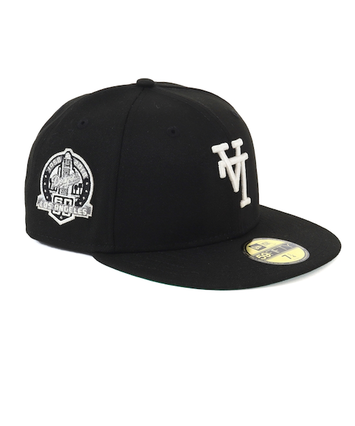 【海外限定 日本未発売】ドジャース キャップ 帽子NEW ERA ニューエラ 59FIFTY Los Angeles Dodgers UPSIDE DOWN ブラック/ホワイト