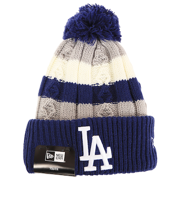 【キッズ・ユースサイズ】NEW ERA ニューエラ ポンポンニット帽 ロサンゼルス ドジャース 60536306 ロイヤル 海外限定 日本未発売