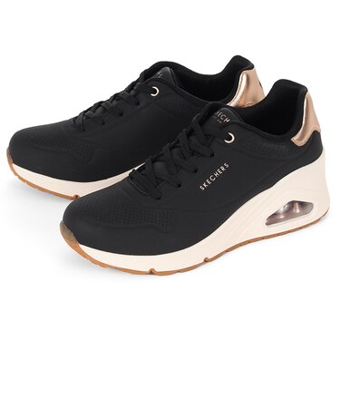 SKECHERS スケッチャーズ UNO WEDGE HI STEPS ウノ ウェッジ ハイ ステップス 177520 WHT BLK