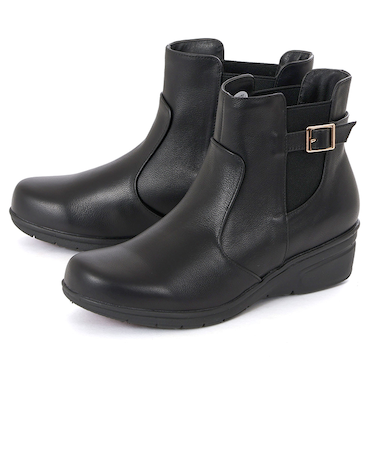 ALUFORT アルフォート レディース 本革 サイドゴアブーツ 22715 ブラック