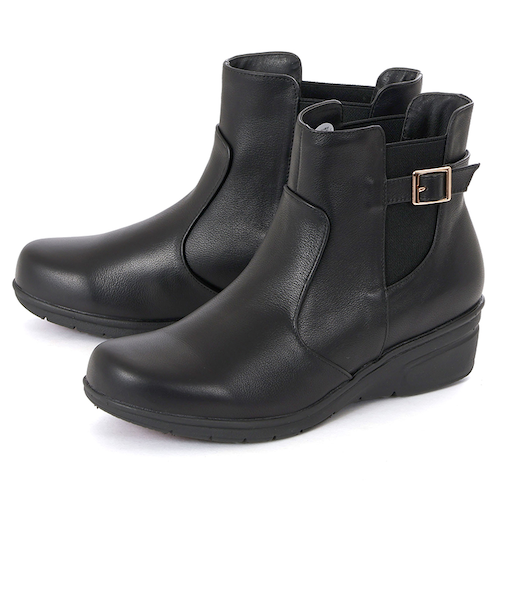 ALUFORT アルフォート レディース 本革 サイドゴアブーツ 22715 ブラック