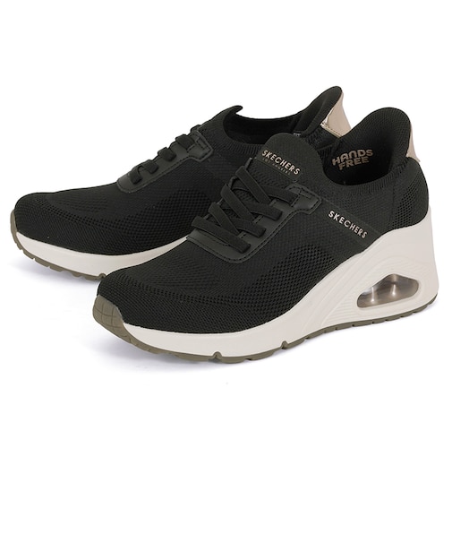 SKECHERS スケッチャーズ SLIP-INS スリップインズ ウノ ウェッジ スリップ N ニット 177531 BLK OFWT