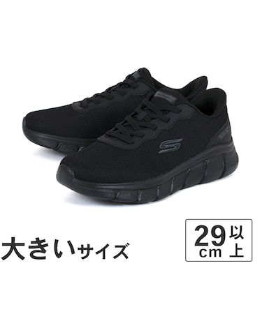 大きいサイズ【31cm】SKECHERS スケッチャーズ SLIP-INS BOBS B FLEX GLACIAL EDGE スリップインズ ボブス B フレックス グレイシャル エッジ 118113-BBK ブラック