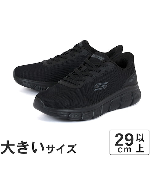 大きいサイズ【31cm】SKECHERS スケッチャーズ SLIP-INS BOBS B FLEX GLACIAL EDGE スリップインズ ボブス B フレックス グレイシャル エッジ 118113-BBK ブラック