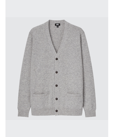 プレミアムラムVネックカーディガン（長袖）