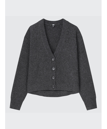 スフレヤーンVネックショートカーディガン（長袖）