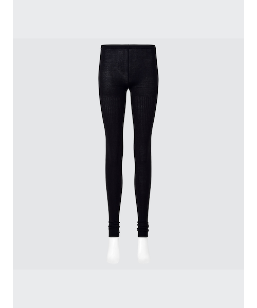 14分丈ヒートテック ロングレギンス L/XL ブラック ヒートテックニットレギンス（リブ・14分丈）｜ユニクロの通販｜&mall