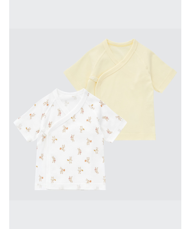 短肌着（ウサギ・クマ・2枚組）