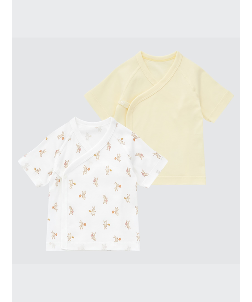 短肌着（ウサギ・クマ・2枚組）