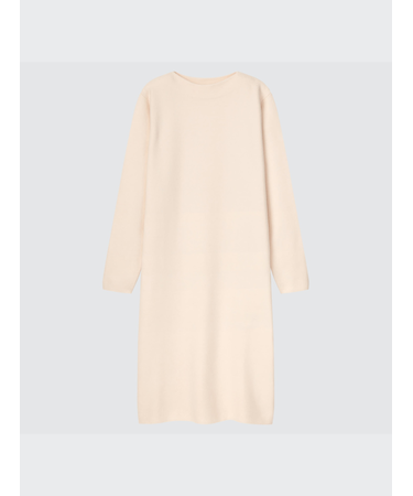 スフレヤーンボートネックワンピース（スムース・長袖）