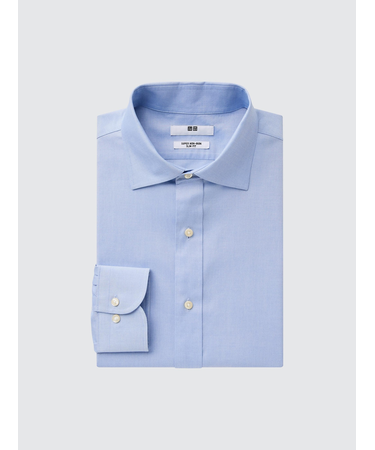 スーパーノンアイロンスリムフィットシャツ（セミワイドカラー・長袖・ポケットなし）22年春秋モデル