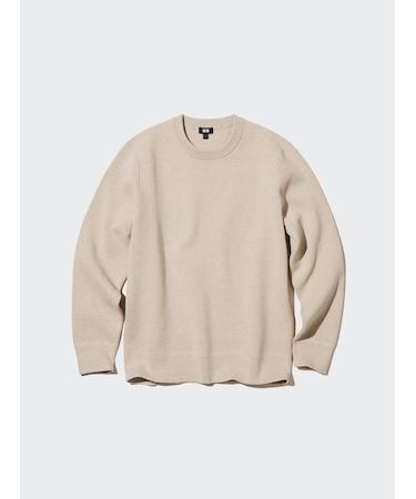 ウォッシャブルストレッチミラノリブクルーネックセーター