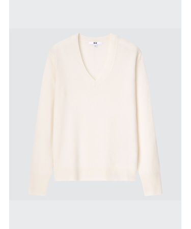 カシミヤVネックセーター（長袖）