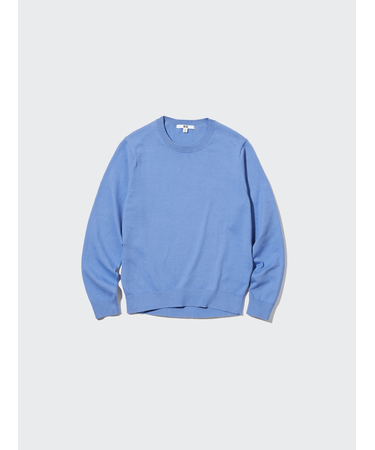 ウォッシャブルコットンクルーネックセーター（長袖）