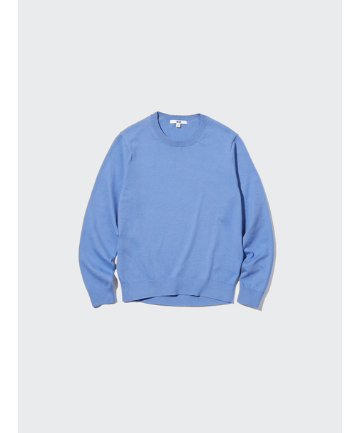 ウォッシャブルコットンクルーネックセーター（長袖）