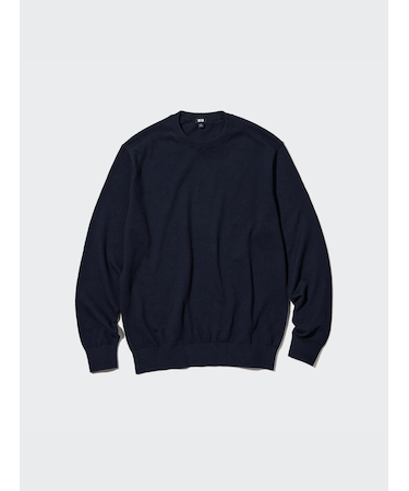 ウォッシャブルコットンクルーネックセーター